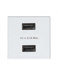 Cargador USB doble 5V/DC 2.1A tipo A hembra blanco Simon 2701096-030