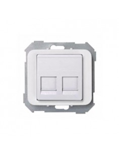 Tapa informatica universal Blanca doble para conector AMP RJ, Simon 75589