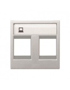Tapa RJ45 y Teléfono doble  NIESSEN ZENIT 2218,2 PL 2 modulos Plata