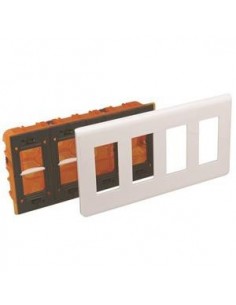 Caja+Marco+soporte Legrand Mosaic 078874 2x8 empotrar