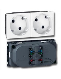 Base enchufe Legrand 077252 mosaic 2 TOMAS 16 A. CUATRO modulos