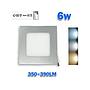 Downlight LED 6W empotrar aro plata cuadrado